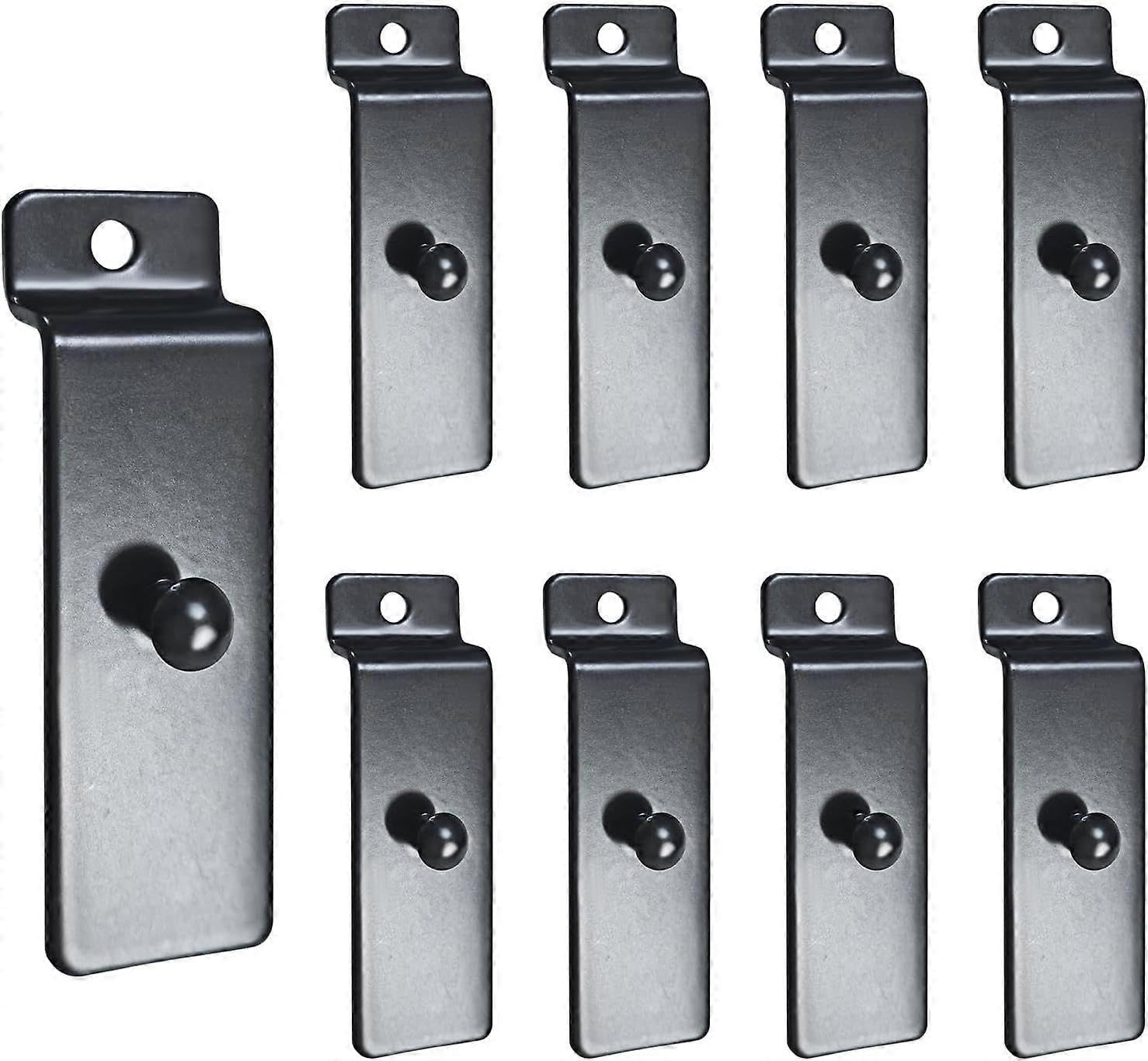 JOYHAPPST (Black) Metal Slatwall Utility Hooks, 10pcs Commercial Slatwall Picture Hook Notch Picture Display Hooks Hangers Painting Hook for Photo Frame Painting