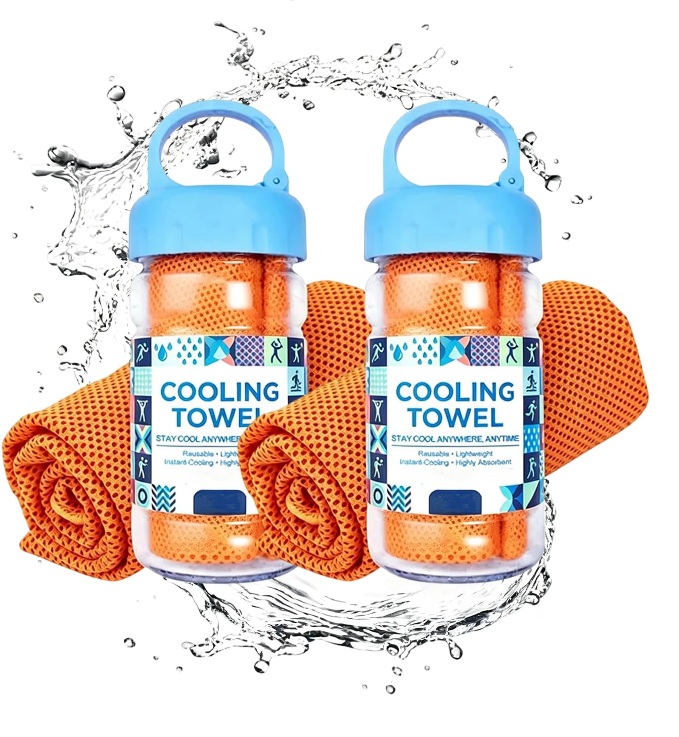 2pcs Cooling Towel 30x80 CM,Cool Touch Ice Towel,Stay Cool Ice Towel For Neck Hot Weather,Microfiber Cooling Gym Towels,Cool Towel Bottle For Neck And Face,Hot Weather Gym,Yoga,Golf,Running (Rose)