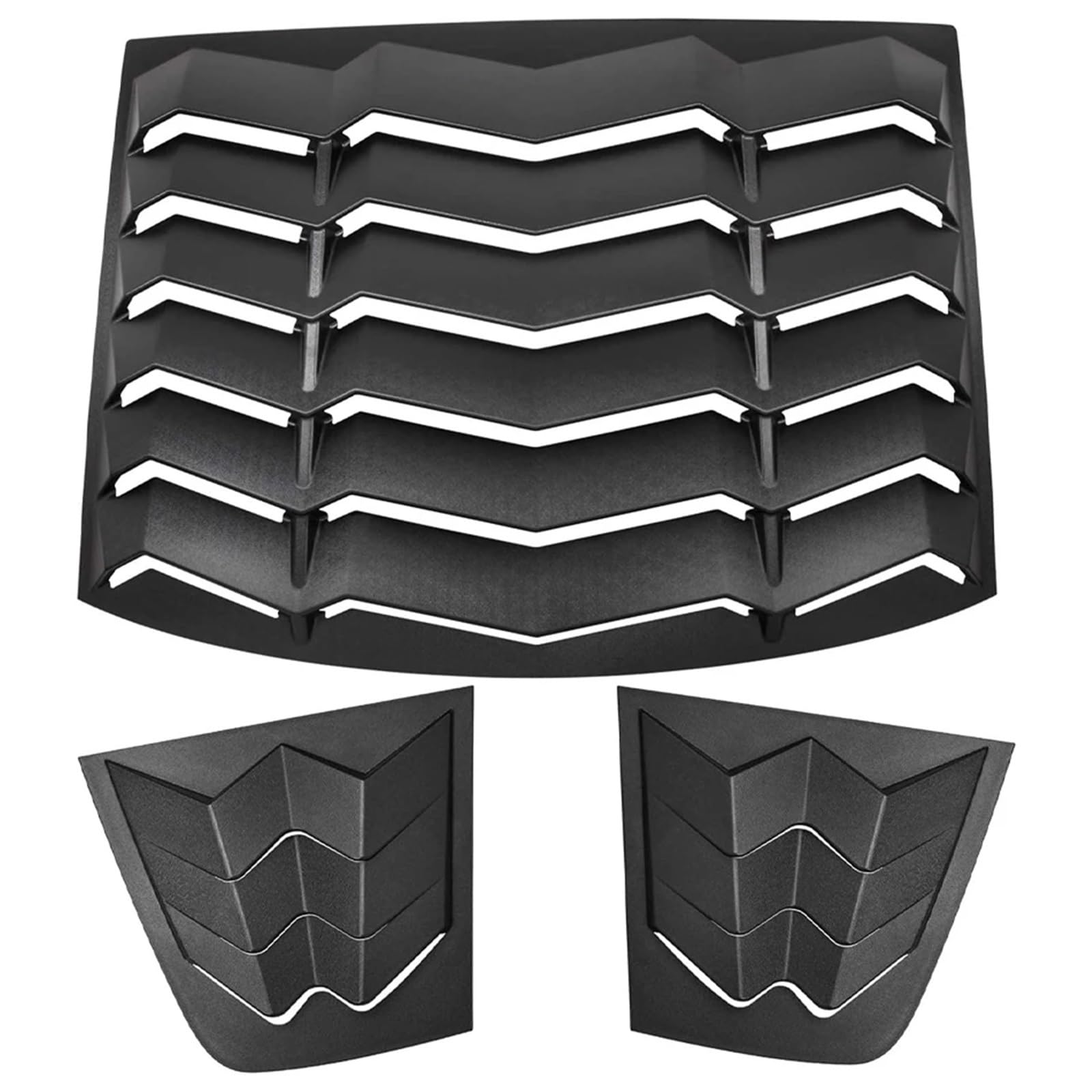 Rear & Side Window Louvers Compatible for Dodge Charger 2011-2022 ABS Sun Shade Wind-Shield Cover Matte Black
