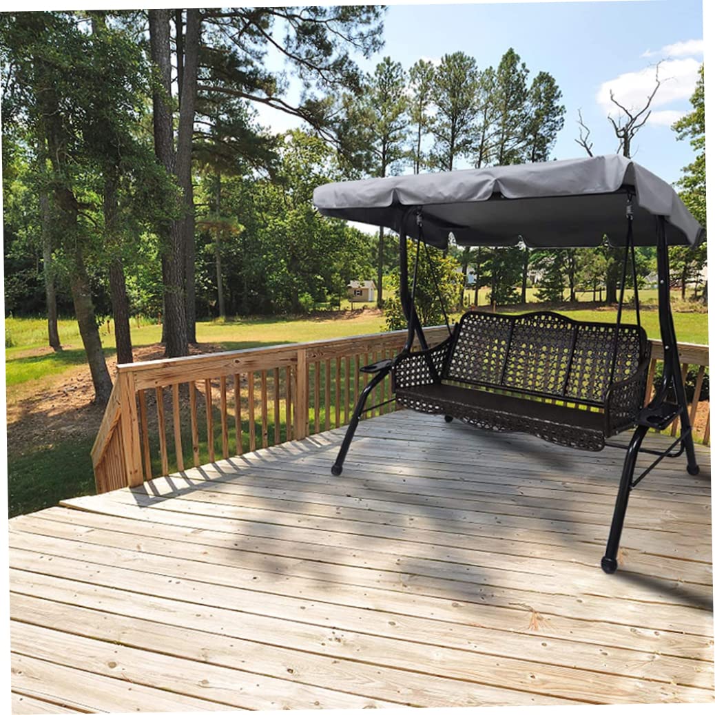 Swing Chair Canopy Replacement 3 Seater Garden Swing Seat Canopy Cover Garden Hammock Cover Waterproof Rip Proof Replacement Canopy for Garden Swing Grey, Small Furniture Sets