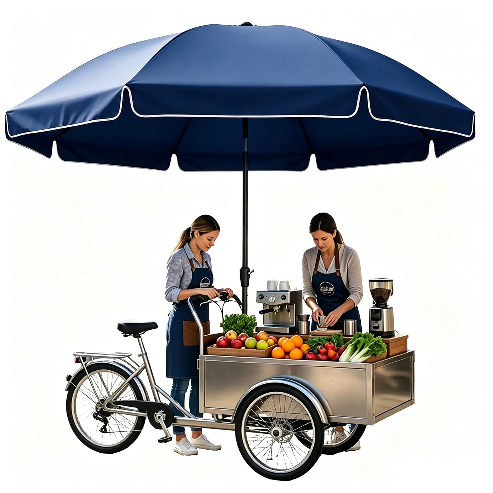 Parasol ogrodowy o szerokości 3,6 m – ciężki cień do wózka z żywnością, podwójnego straganu i targu(Blue,2.8m/110")