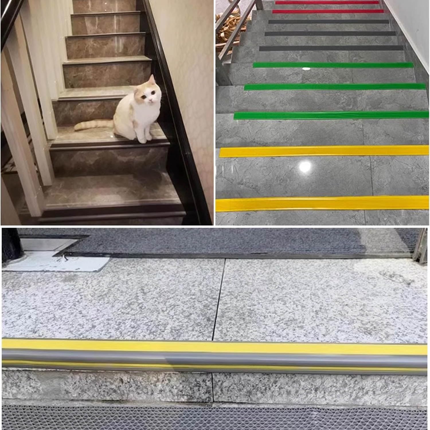 Tira de umbral de PVC antideslizante para escalera, perfil de ángulo de 10 m, protector de borde de escalera en forma de L, fácil de instalar, nariz antideslizante para escaleras.