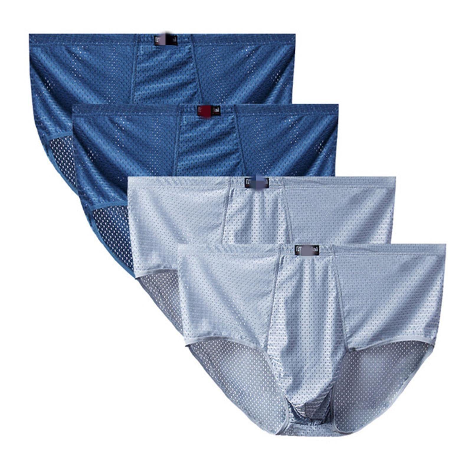 Slip Uomo 10Xl-3Xl 4Pcs/Lotto Mesh Mens Leggero Morbido Durevole Traspirante Slip-2 S Blue 2 L Gray,7XL