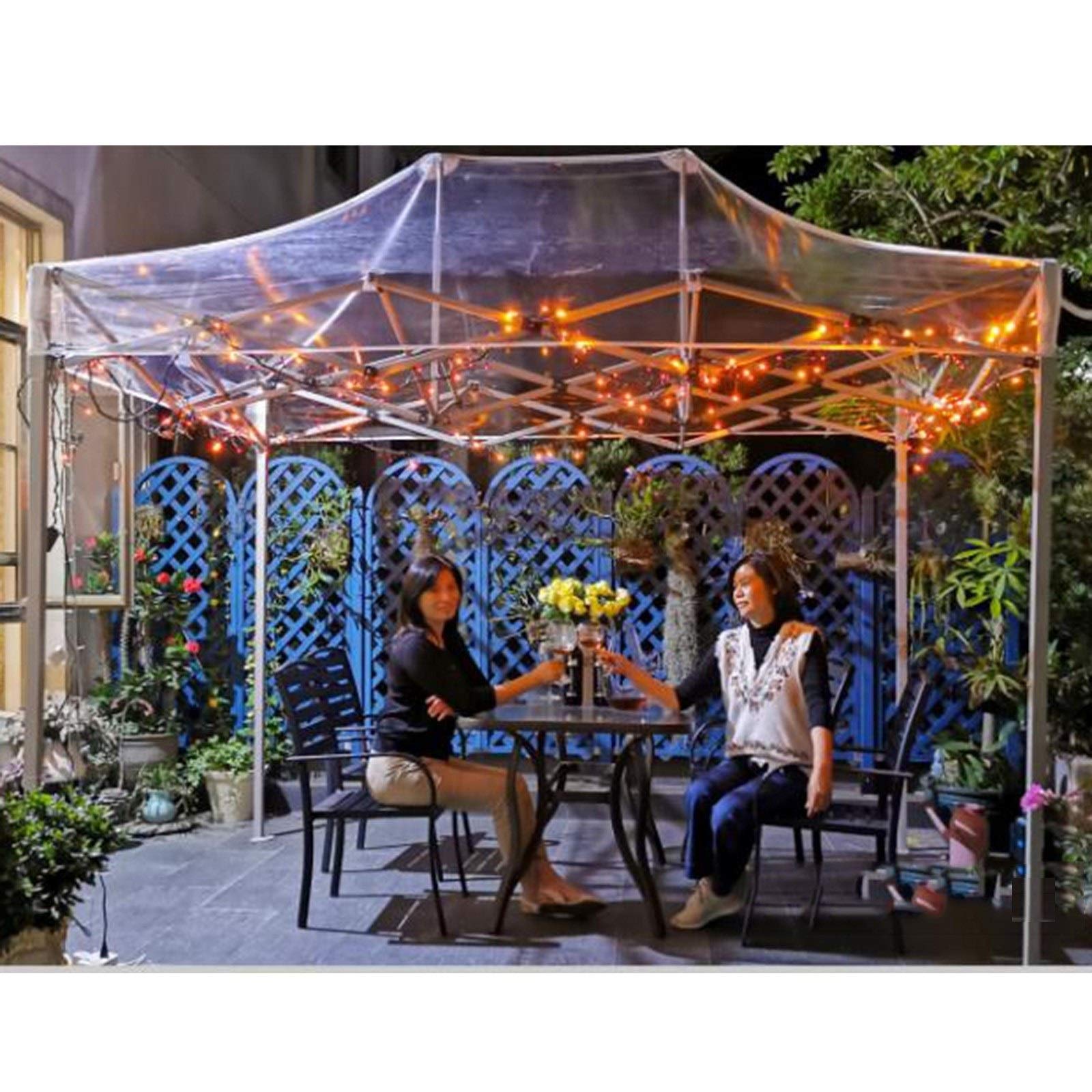 Toile De Remplacement Pour Gazebo - PVC Transparent Imperméable - Taille 1,5x1,5 M (autres Disponibles) - Avec Velcro Et Manches