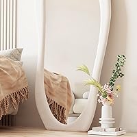 Vista 5 de Espejo de longitud completa, espejo irregular de 63 x 24 pulgadas, espejos grandes de longitud al suelo montados en la pared, espejos de pie