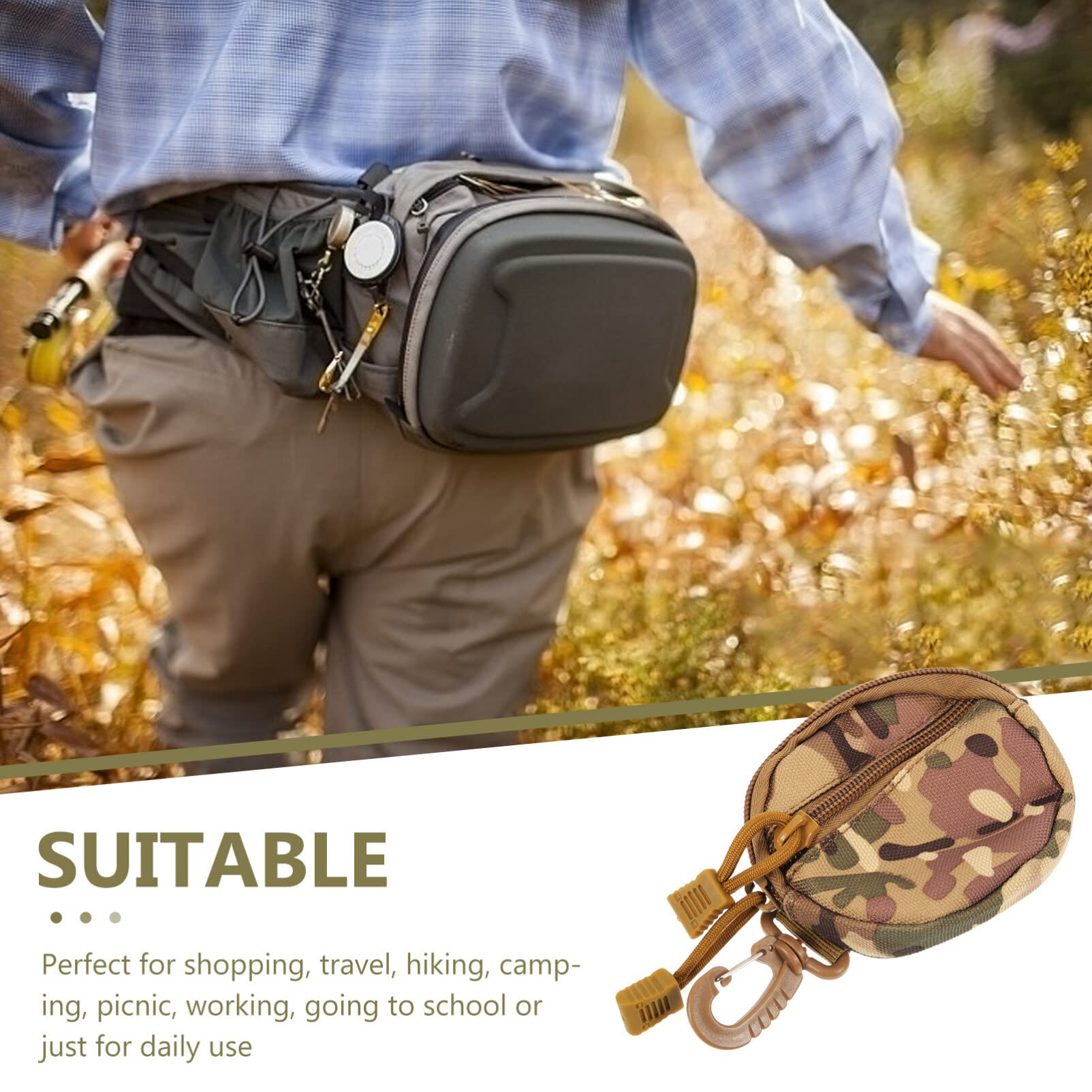 Amazon.co.jp: ぶら下げ収納袋 小さなモールポーチ ベルト吊り下げ