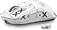 Vista 12 de ATTACK SHARK X3 Mouse Inalámbrico para Juegos, Mouse Ergonómico para Computadora de 1.73 oz, Triple Modo Sensor Óptico PAW3395 de 26K DPI, Duración