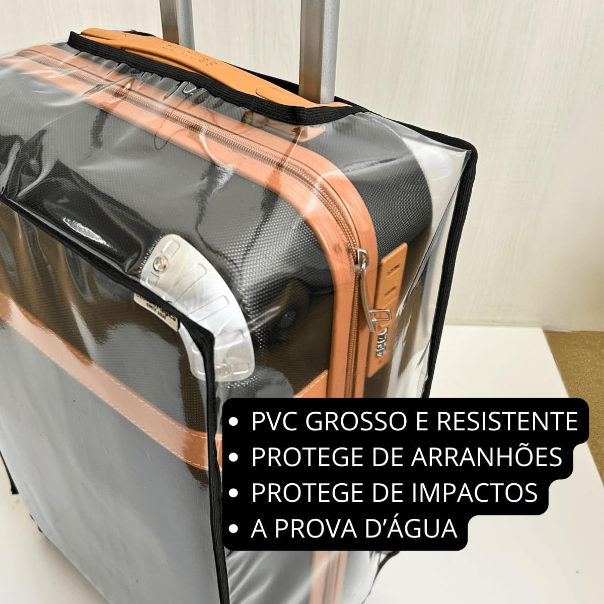 2 Capas Protetora Para Mala de Viagem - P-10Kg M-23Kg G-32Kg Escolha o Tamanho - Impermeável, Protege de Arranhão, Poeira, Impacto - Pvc Cristal Transparente 2 Capas Protetora Para Mala de Viagem - P-10Kg M-23Kg G-32Kg Escolha o Tamanho - Impermeável, Protege de Arranhão, Poeira, Impacto - Pvc Cristal Transparente