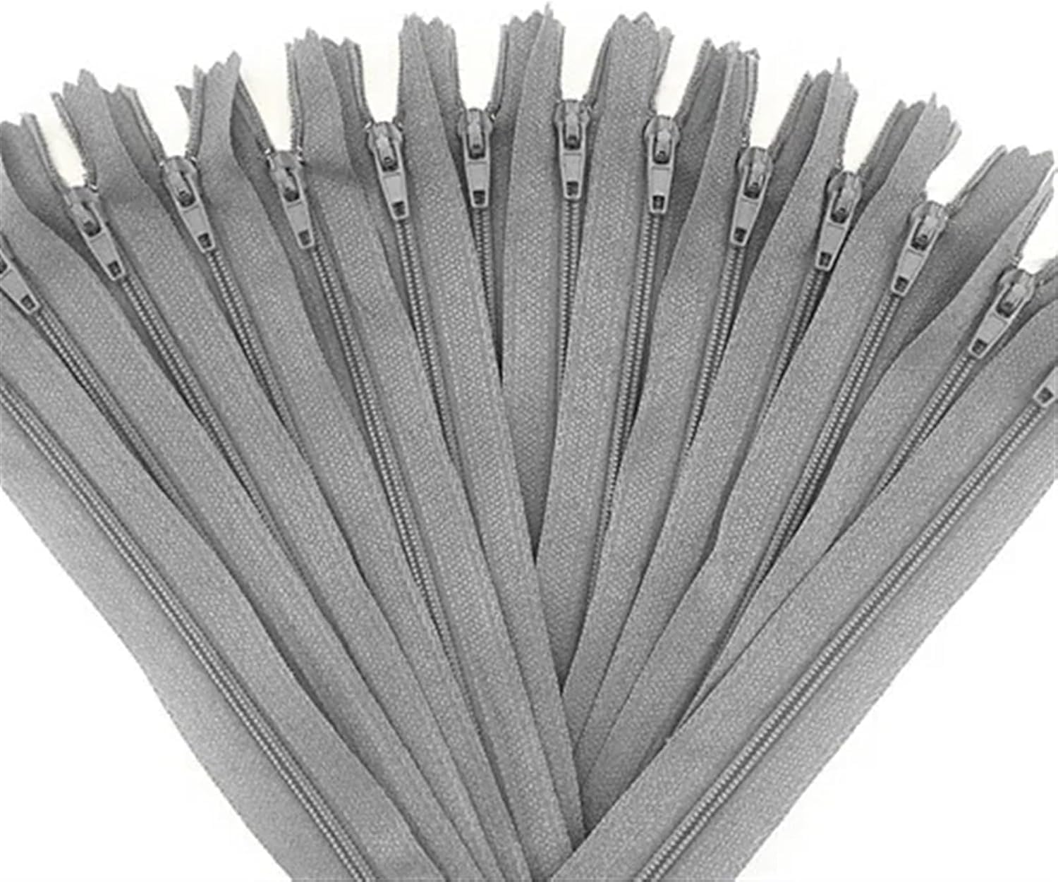 Cremalleras en Espiral de Nailon de 10 cm - Suministros de Costura DIY for Ropa - 10 Piezas(Grigio)