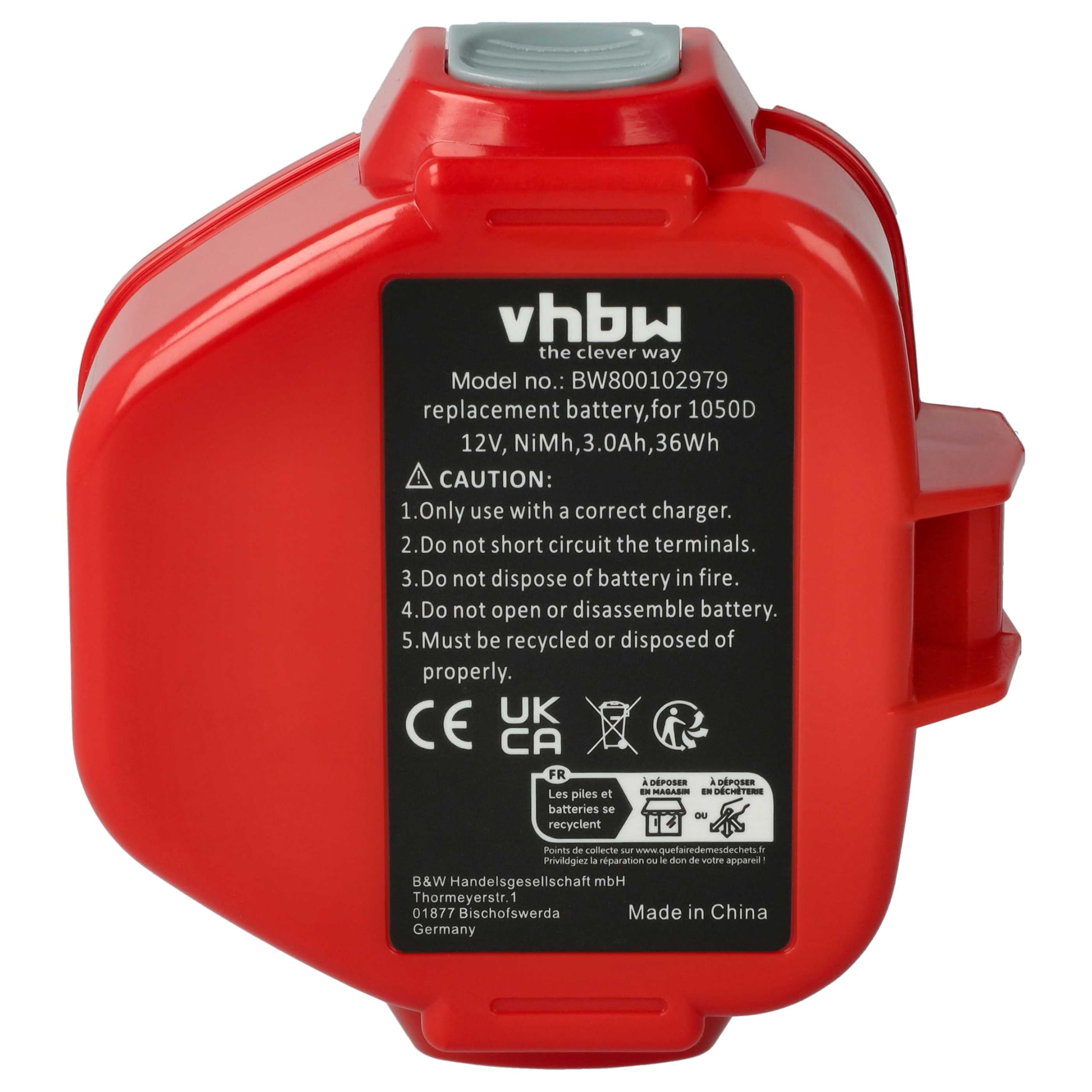 vhbw 2x Batteria compatibile con Makita 6270DWE, 6270DWPE, 6271D, 6271DWAE, 6271DWAET2, 6271DWALE, 6271DWE attrezzi da lavoro (3000mAh NiMH 12V)