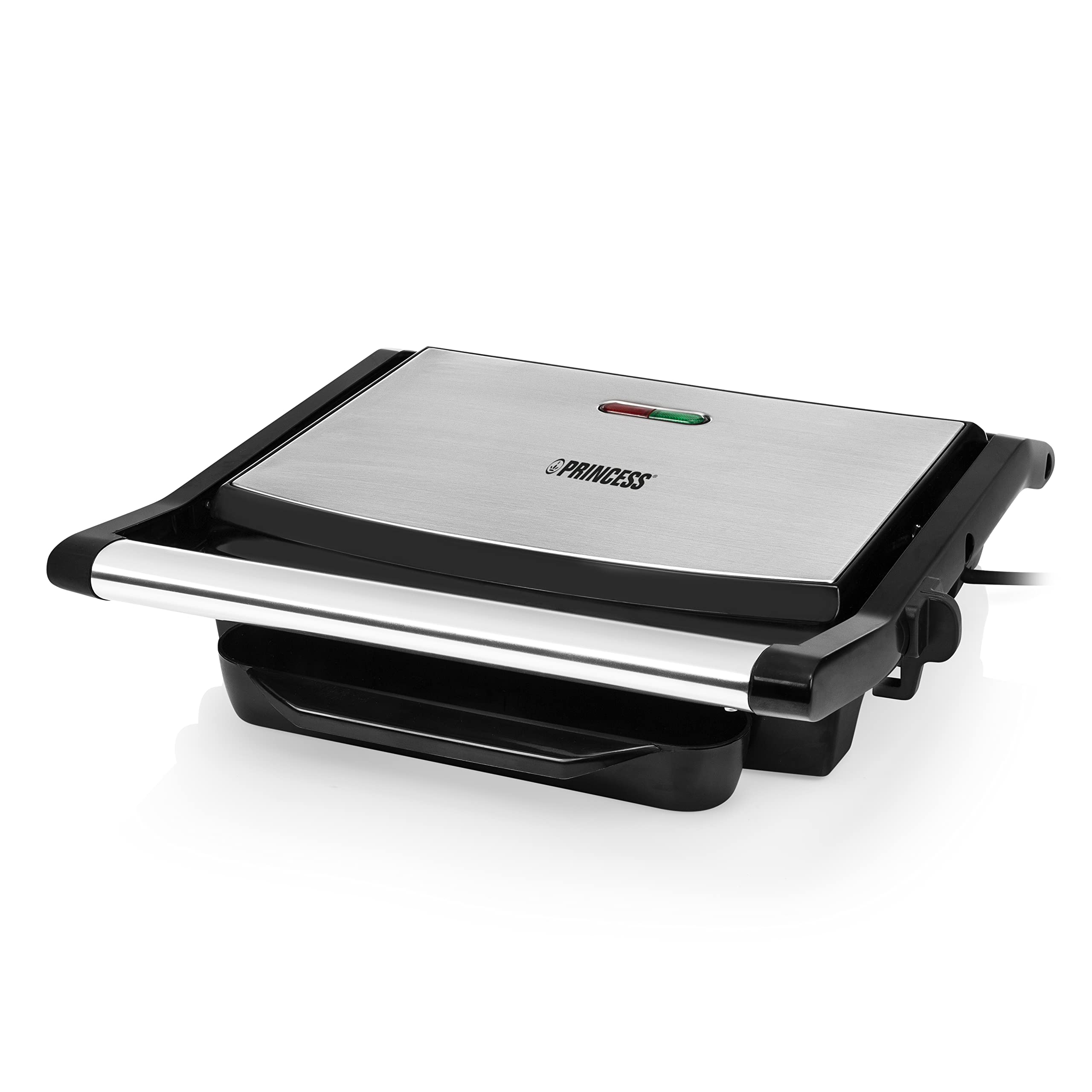 Princess Piastra per Panini Grill 112415, 2000 watt, 30 x 24 cm, Coperchio galleggiante, Nero, Acciaio Inox