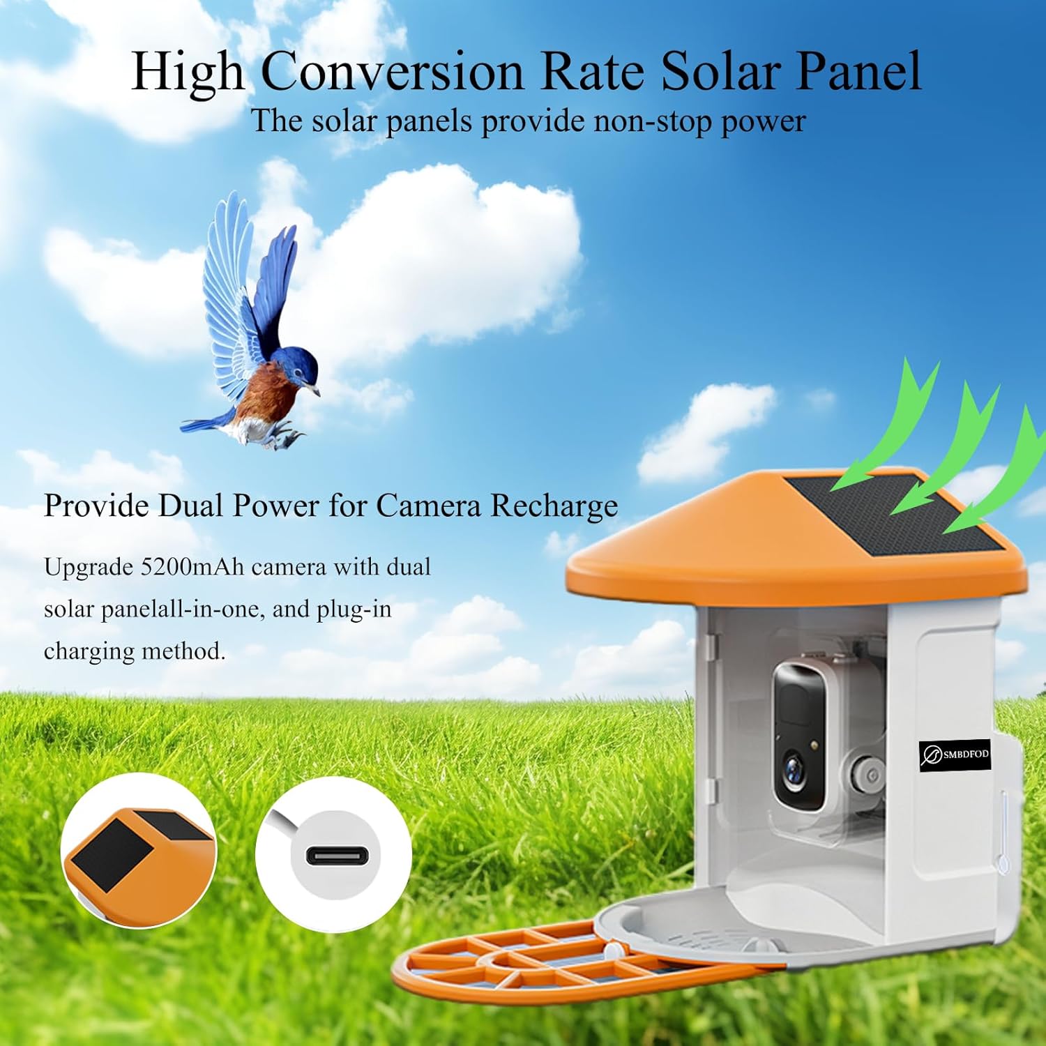 Squirrel Feeder with Camera Solar Powered, Smart Squirrel Bird House Camera Wireless Outdoor, AI Identify. Auto Capture and Video Motion Detection & 2K Live View, Ideal Gifts for Lover