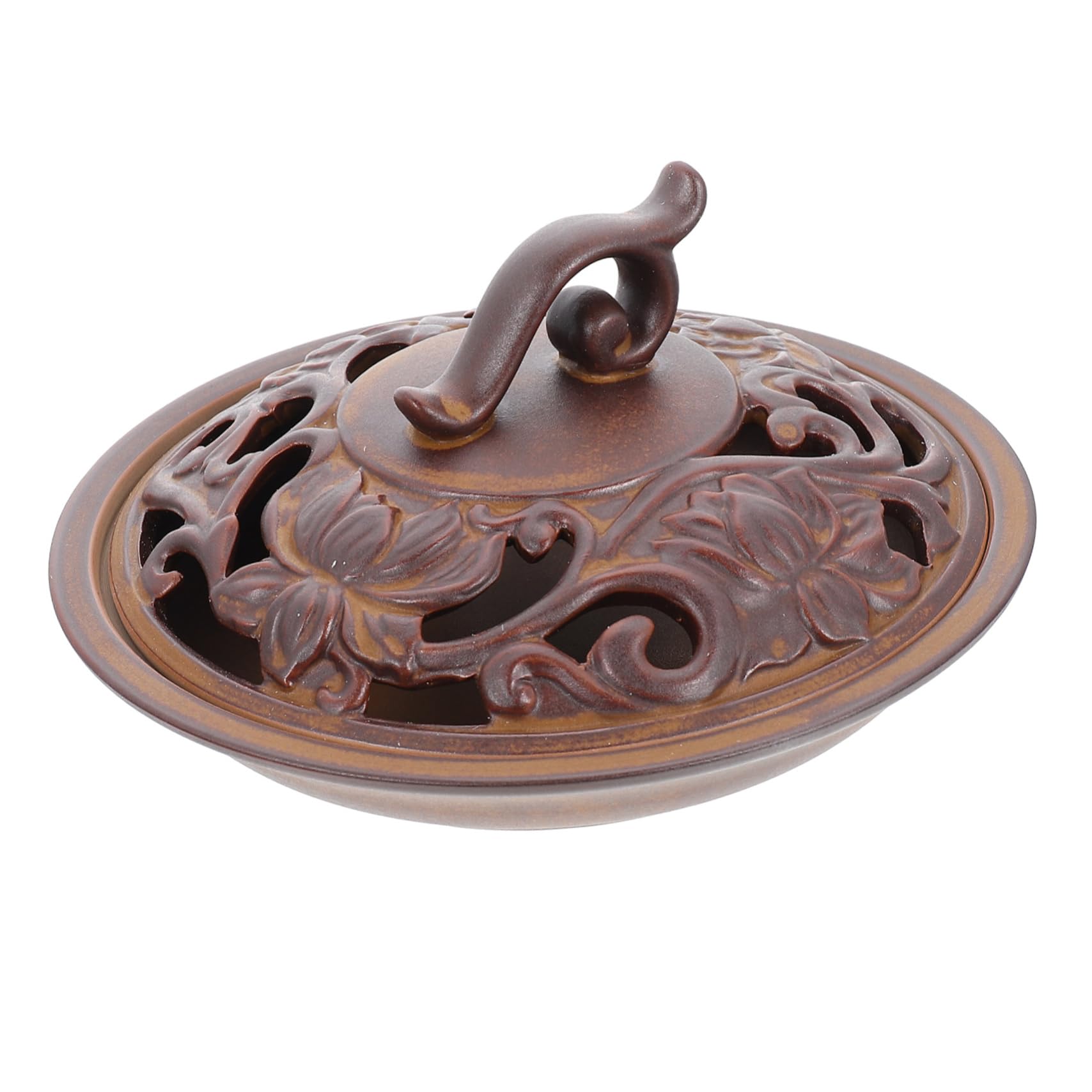 Cabilock Bruciatore Di Incenso Ceramica Retro Incensiere Decorativo Per Casa Ufficio e Spa Atmosfera Artistica Unica Bruciatore Per Aromaterapia e Meditazione Design Elegante Con Effetto