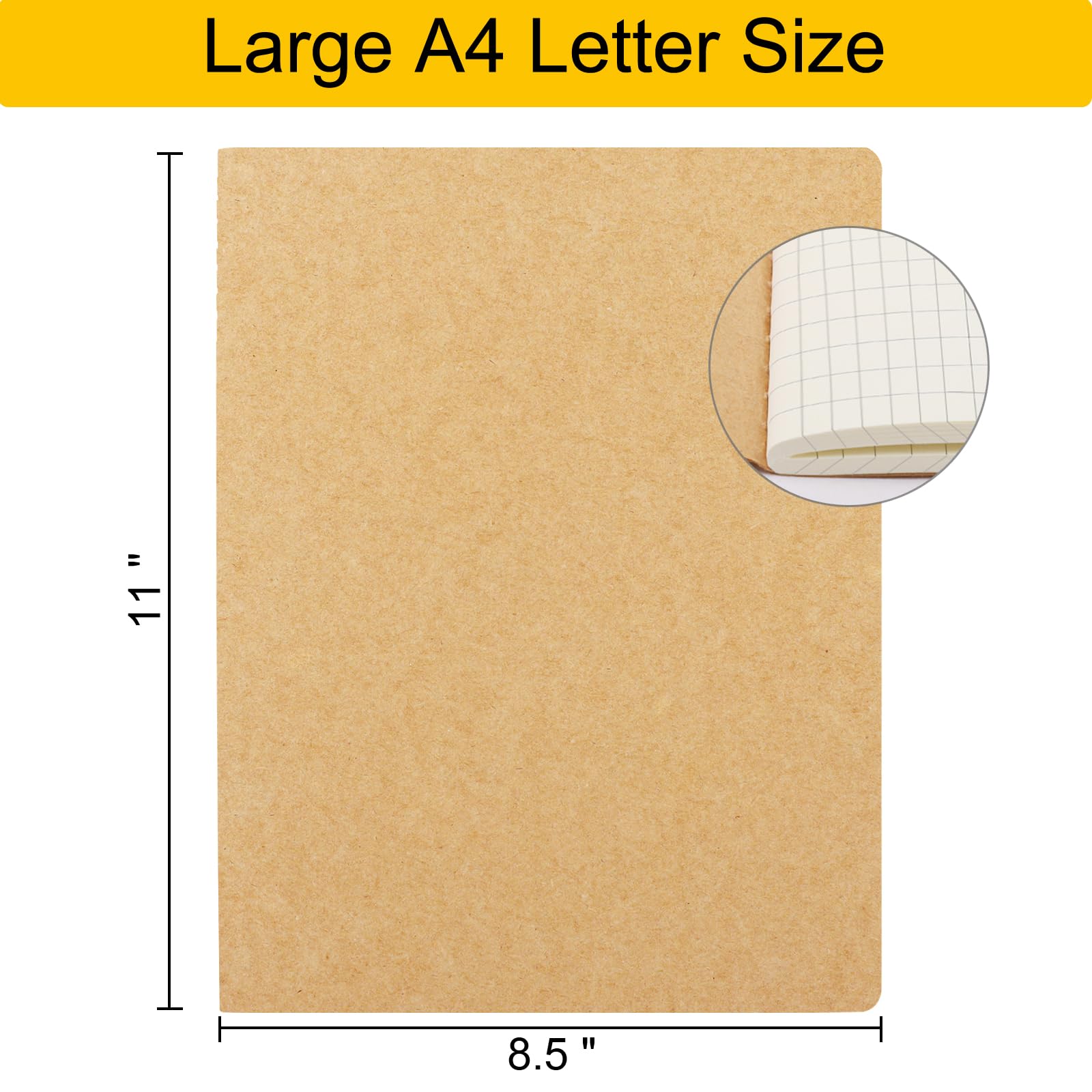EUSOAR Quaderno, 6 confezioni grandi A4 21,6 x 27,9 cm, 40 fogli/80 pagine, carta spessa 100 g/m², quaderno per studenti, quaderno per schizzi, diario, diario, soggetto, agenda, diario