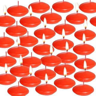 40 Pcs Floating Candles Centerpieces, 1.5 Inch Unscented Floating Candles Small Decoration for Valentine's Day, Thanksgiving, Wedding, Holiday, Parties and Home Decor (Red)