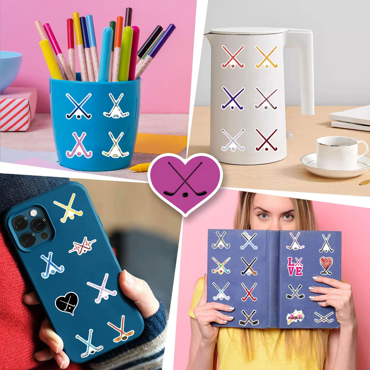 67Pcs Field Hockey Stickers Decals Pack，Recreational Vehicle Cute Cartoon Stickers Vinyl Reusable Waterproof Vinyl Decals，for Water Bottle Phone Laptop Guitar Scrapbook Luggage image 5