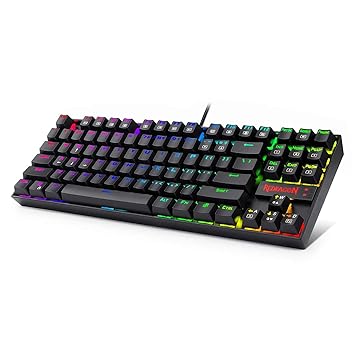 Redragon Kumara K552-RGB LED Backlit USB Mechanical Gaming Keyboard Without Numlock Keys, Black
