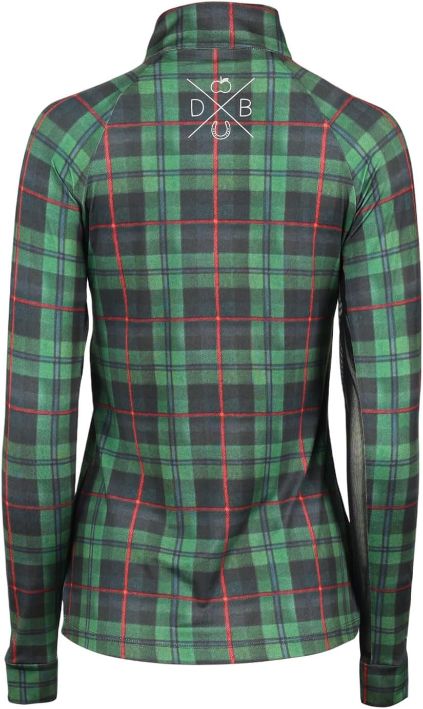 Dapplebay Plaid Zip Riding Top - Green