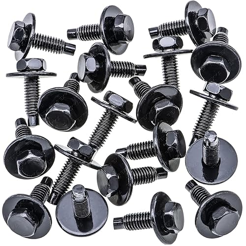 Miniatura 2 de Rexka 20 piezas M6-1.0 X 0.787 in cabeza hexagonal Sems Bolt W/Dog Point para Nissan Infiniti 08146-6162H - Multiuso - Protector de guardabarros