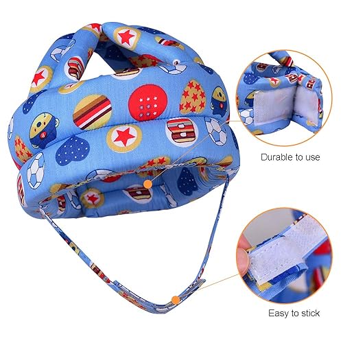 Miniatura 3 de TORASO Casco de bebé, casco de cabeza para bebé para gatear, gorro de parachoques con cojín de cabeza, protector suave para niños pequeños que