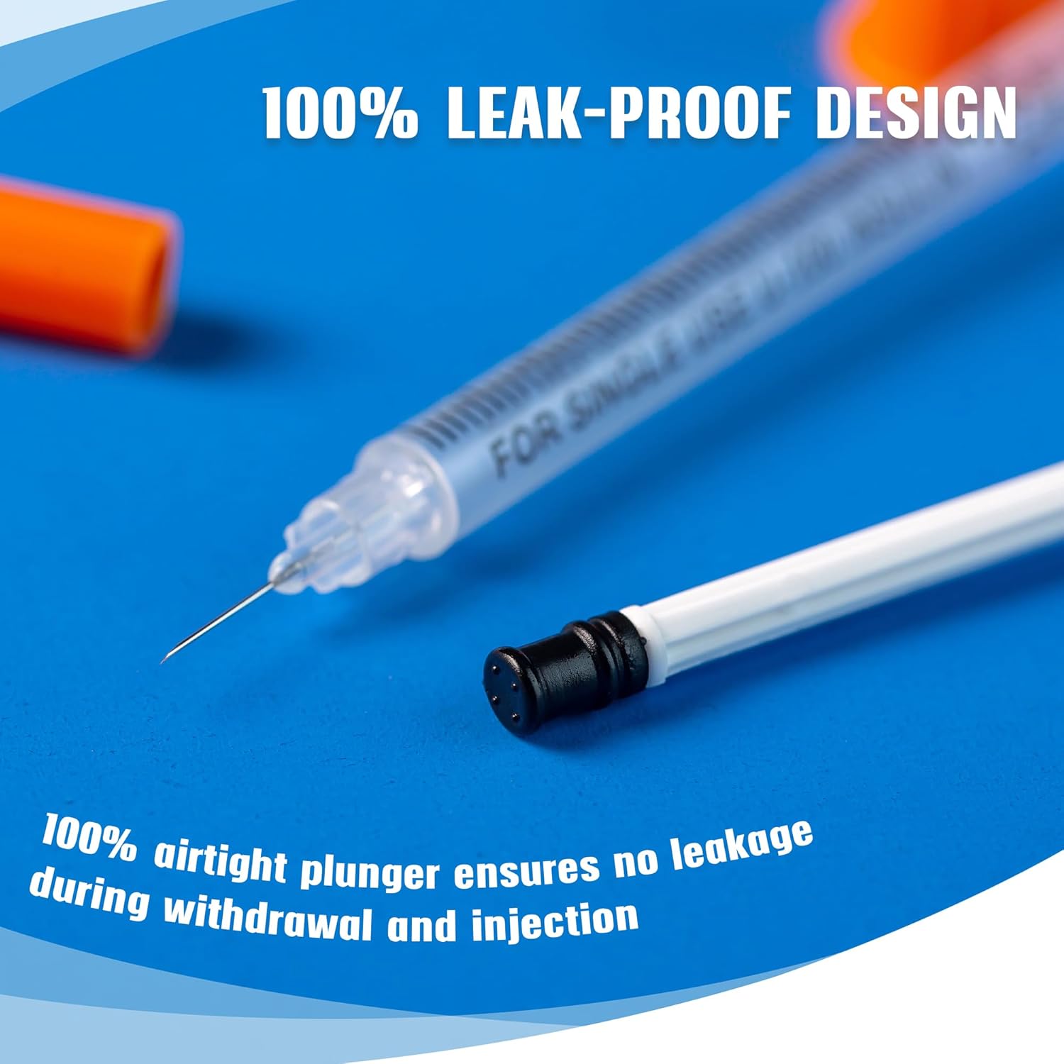 1ml/cc 27G 1/2 Inch Syringes, Lab Dispensing Syringe, Individual Wrapped, Box of 100