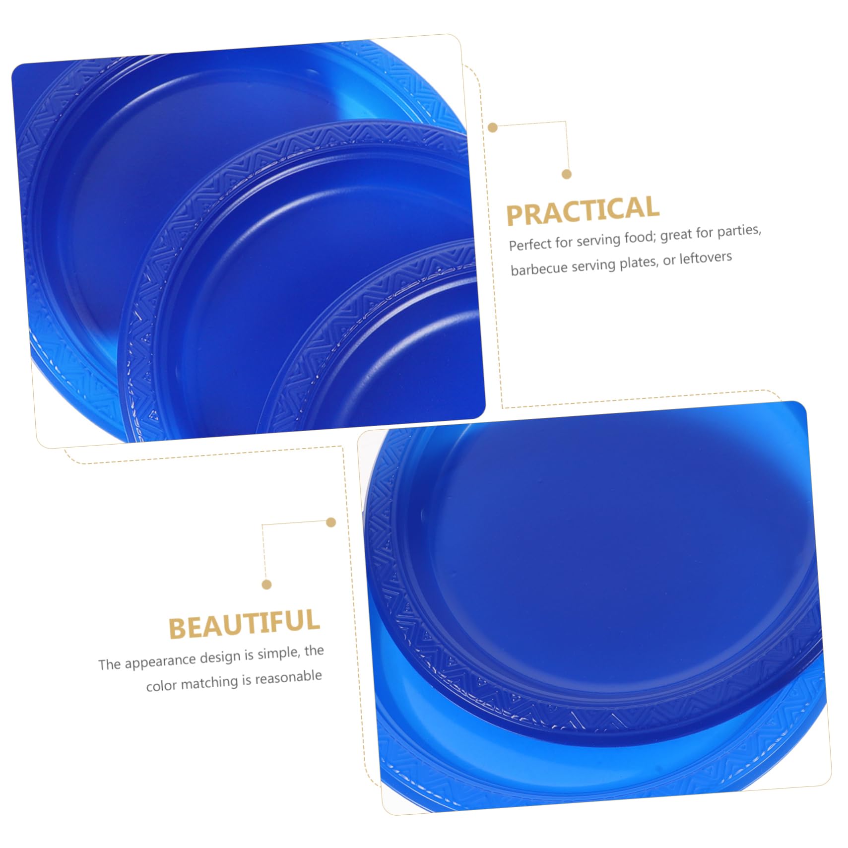 HOLIDYOYO 20pcs Blue Round Dining Trays Appetizer Plates Compact Party Snack Serving Plates