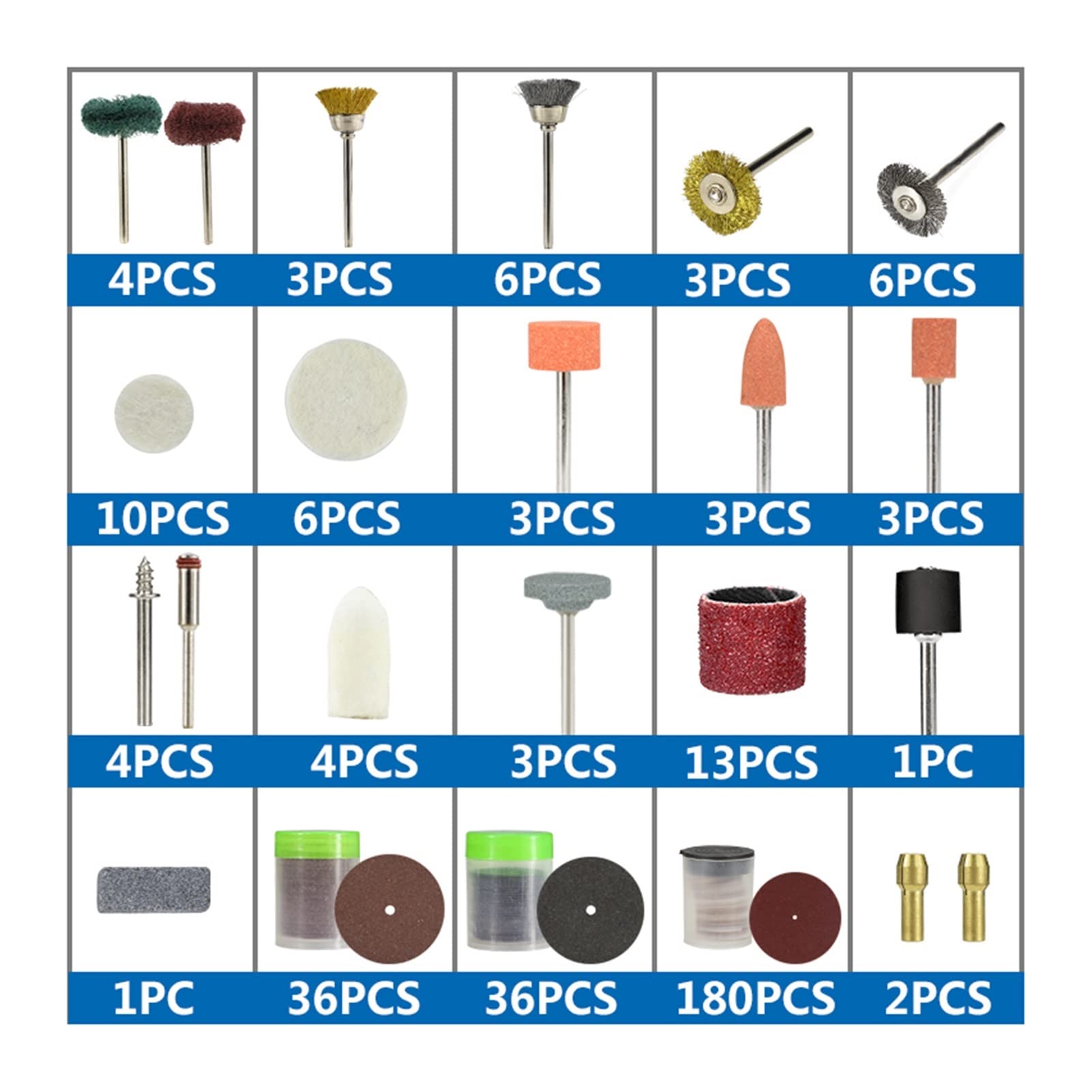 Broca 327 piezas juego de herramientas de pulido de lijado para herramientas rotativas kit de accesorios de herramientas giratorias (color: 327 piezas)