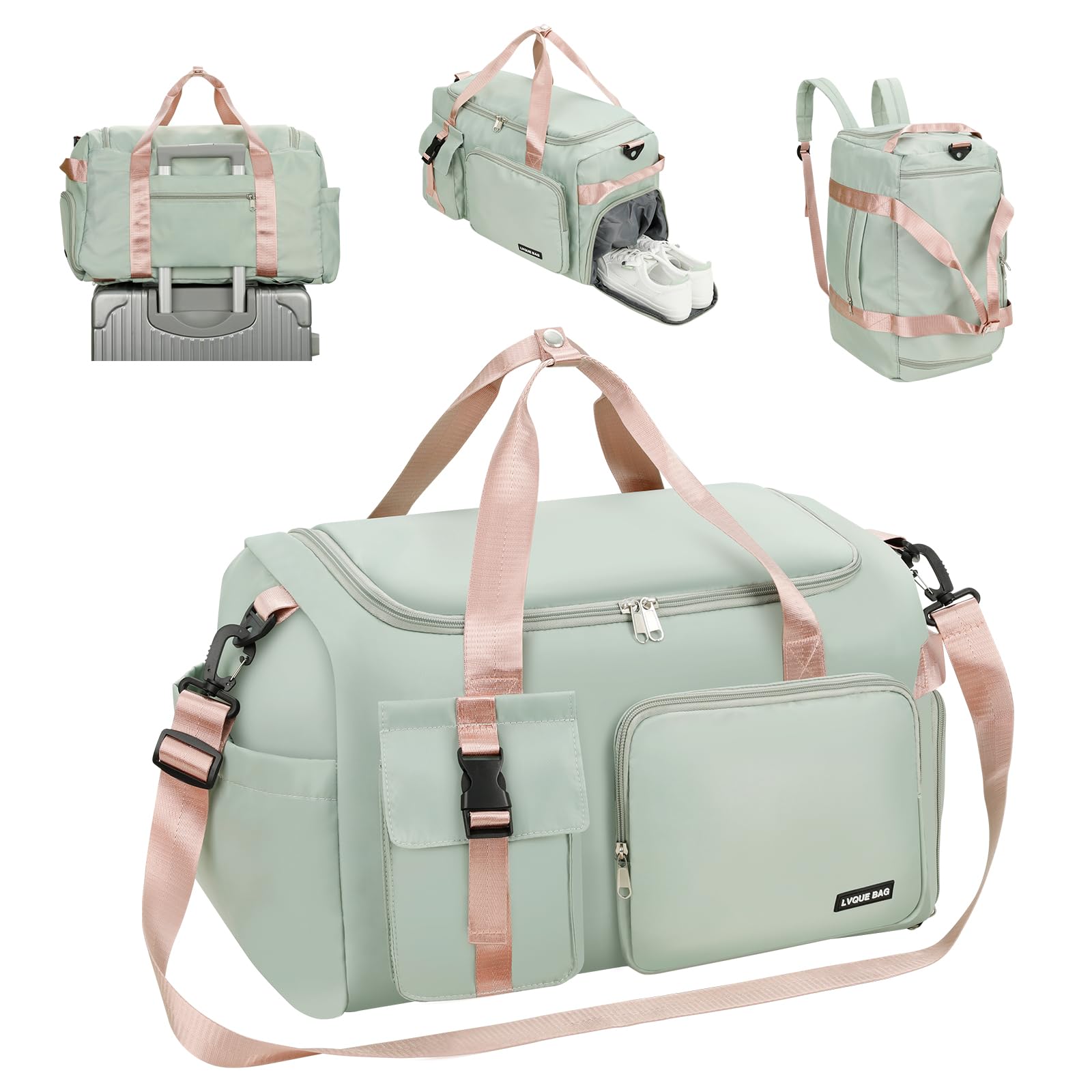 Cozary Bolsa Deporte Hombre Mujer - Tela Oxford Impermeable - Diseño Multibolsillos - Bolsa de Gimnasio 3 en 1 - para Gimnasio Viaje Negocios