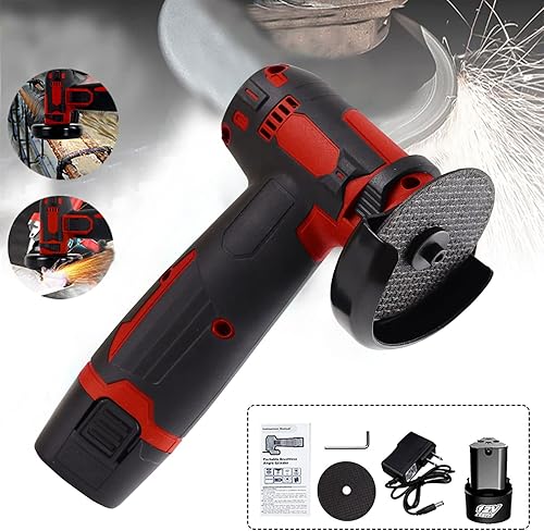 Miniatura 6 de Weytoll - Mini amoladora angular, kit de amoladora angular de cepillo inalámbrico de 12 V, disco de pulido de 3 pulgadas2.953 in, herramienta de