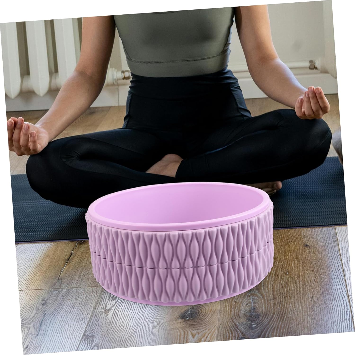BESPORTBLE Yoga Wheel for Deep Tissue Massage and Back Stretching Solid EVA Construction Comfortable Prop for Yoga Training and Warm-Up Fitness and Workouts