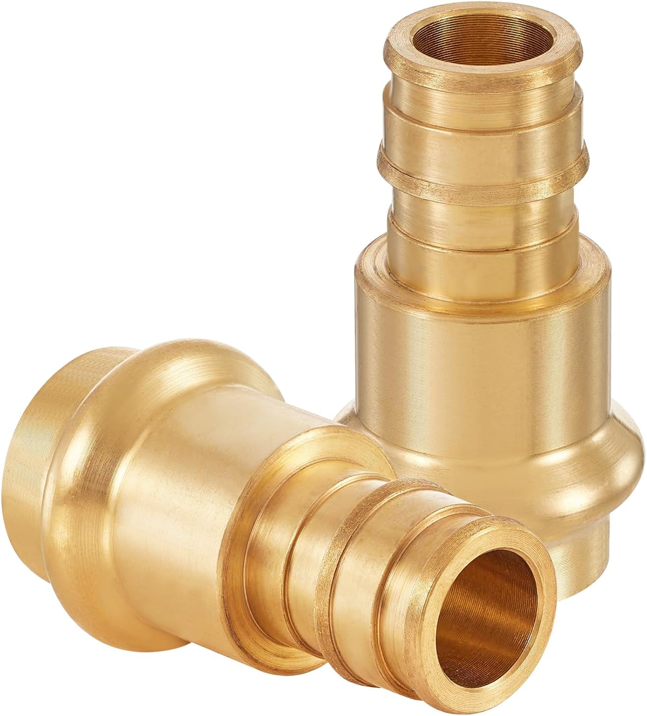 10-Pack HeSun Copper Press Fitting Adapter,1/2" PRESS X 1/2" PEX-A Expansion F1960 Coupling, LF Brass(PEX1960183-10)