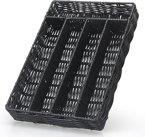 Ayiaren Organizador de cajones de utensilios de cocina pequeño, bandeja estrecha para cajones de cubiertos blancos, organizador de cubiertos,