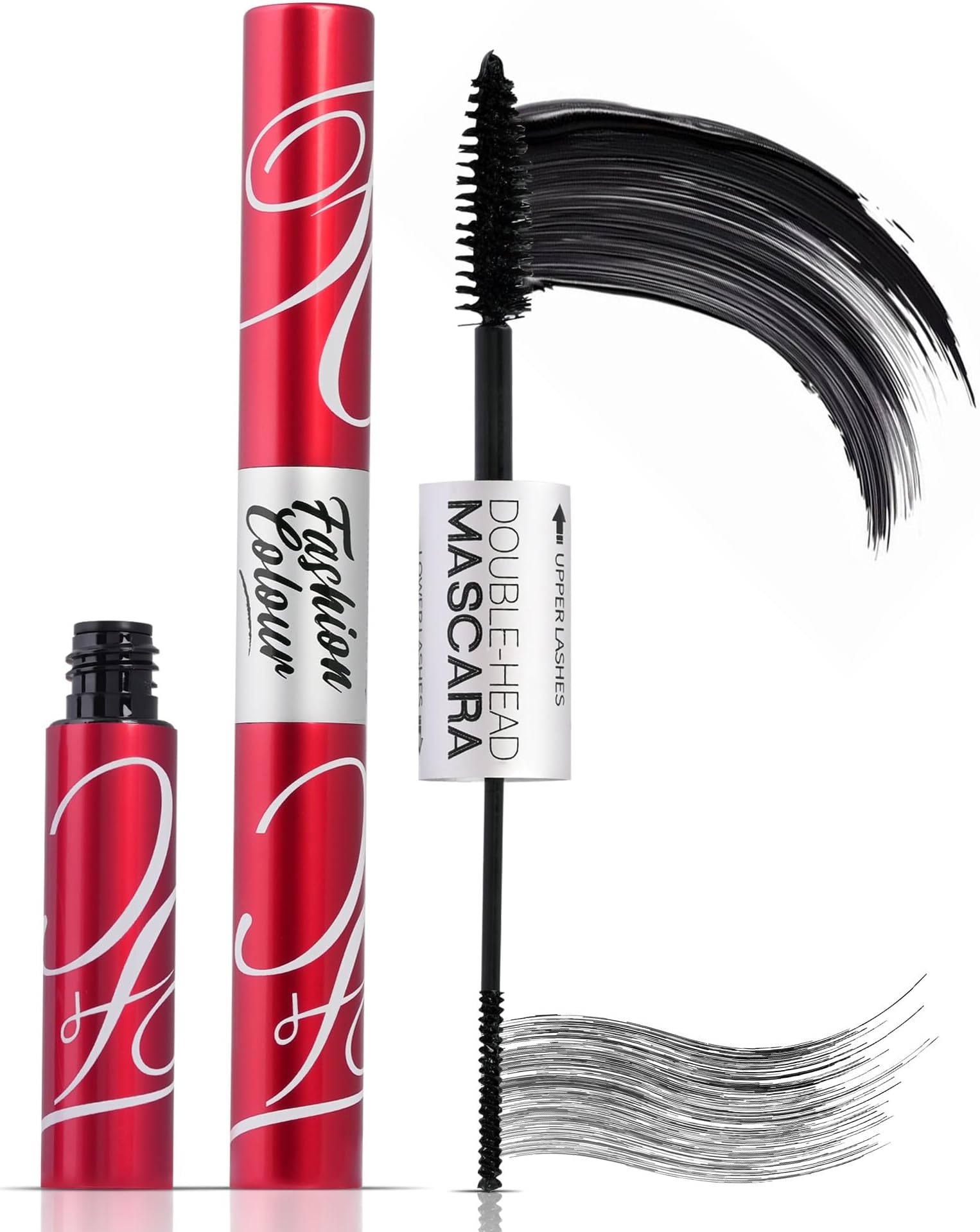 Fashion Colour Platinum Double Head Mascara For Upper & Lower Lashes (10ml) | 2-in-1 Mascara for Women | Volumizing and Lengthening Mascara | No Clumping | (Black)
