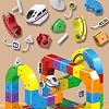 Electric Train Set, Track Fusion Toy, Magic Rail Cube Train Set DIY Cube Track with Gravity-Defying Motorized Train 3D Embedded Layouts Train Track Set (81PCS)