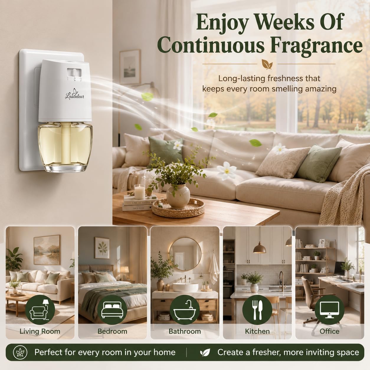 Plug In Air Freshener Refills, 12 Count, Summer Scents with Spruce, Caramel, Espresso & Raspberry Cinnamon, Wall Plug In Refills for Home and Bathroom, Compatible with Air Wick & Glade