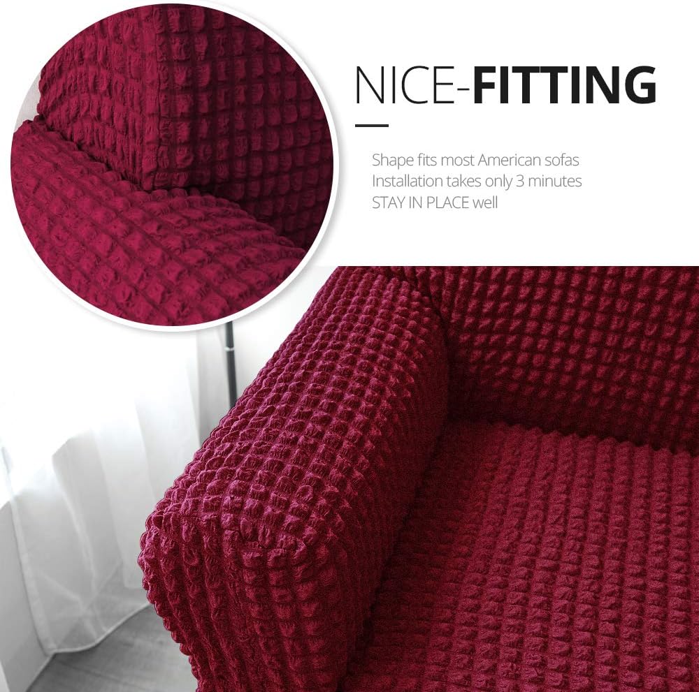 NICEEC Red Loveseat Covers and Couch Cover Bundle