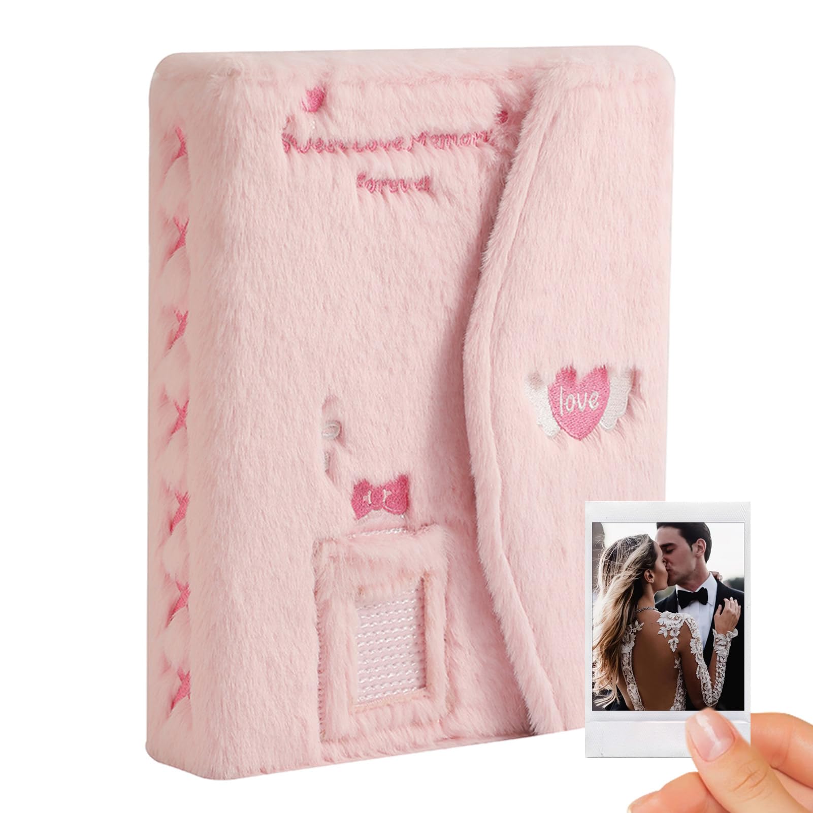 Hugsweet Album Fotografico, Album Fotografico Magnetico, Album Fotografico per Album con Copertina in Peluche, Album con Copertina Magnetica in Peluche Riutilizzabile Fai-da-Te per Biglietti di