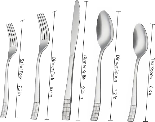 Miniatura 2 de Juego de cubiertos de 20 piezas – Juego de cubiertos de acero inoxidable para 4 cubiertos de cocina, juego de cubiertos aptos para lavavajillas para