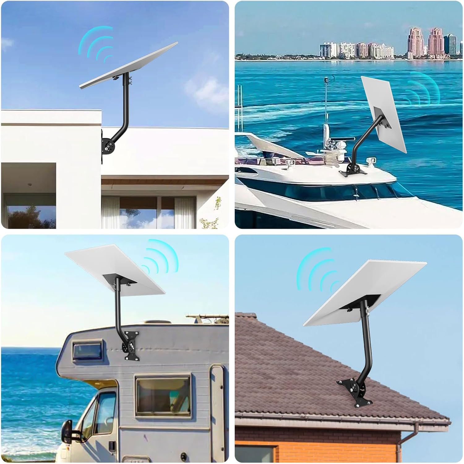 Adjustable Heavy-Duty Starlink Gen 3 Mount - Rustproof Mounting Kit for V3 Standard Dish - Compatible with Wall, Roof, RV, Boat - 360° Rotation & 20° Tilt for Optimal Signal