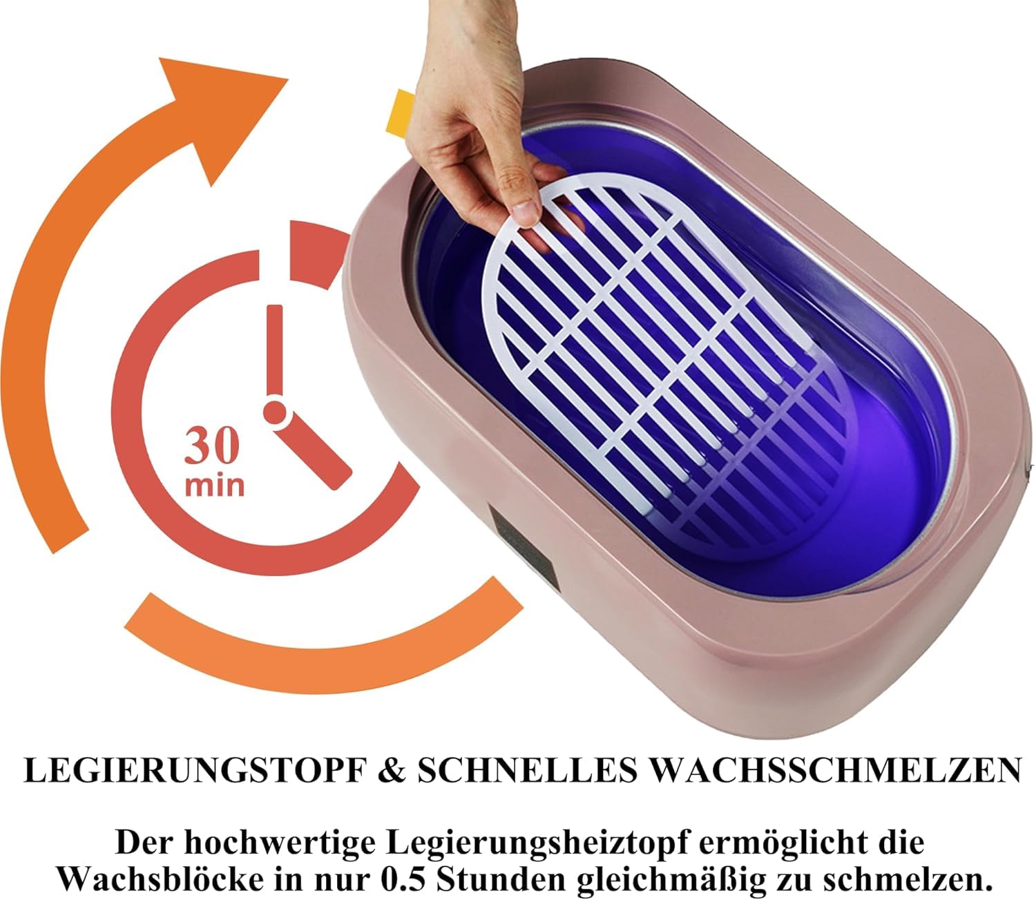 Paraffinbad - Multifunktionales Paraffin-Wachsbad für Hände und Füße， Enthält 2 × 450 g Paraffinwachs für die professionelle Handpflege, mit LED-Anzeige