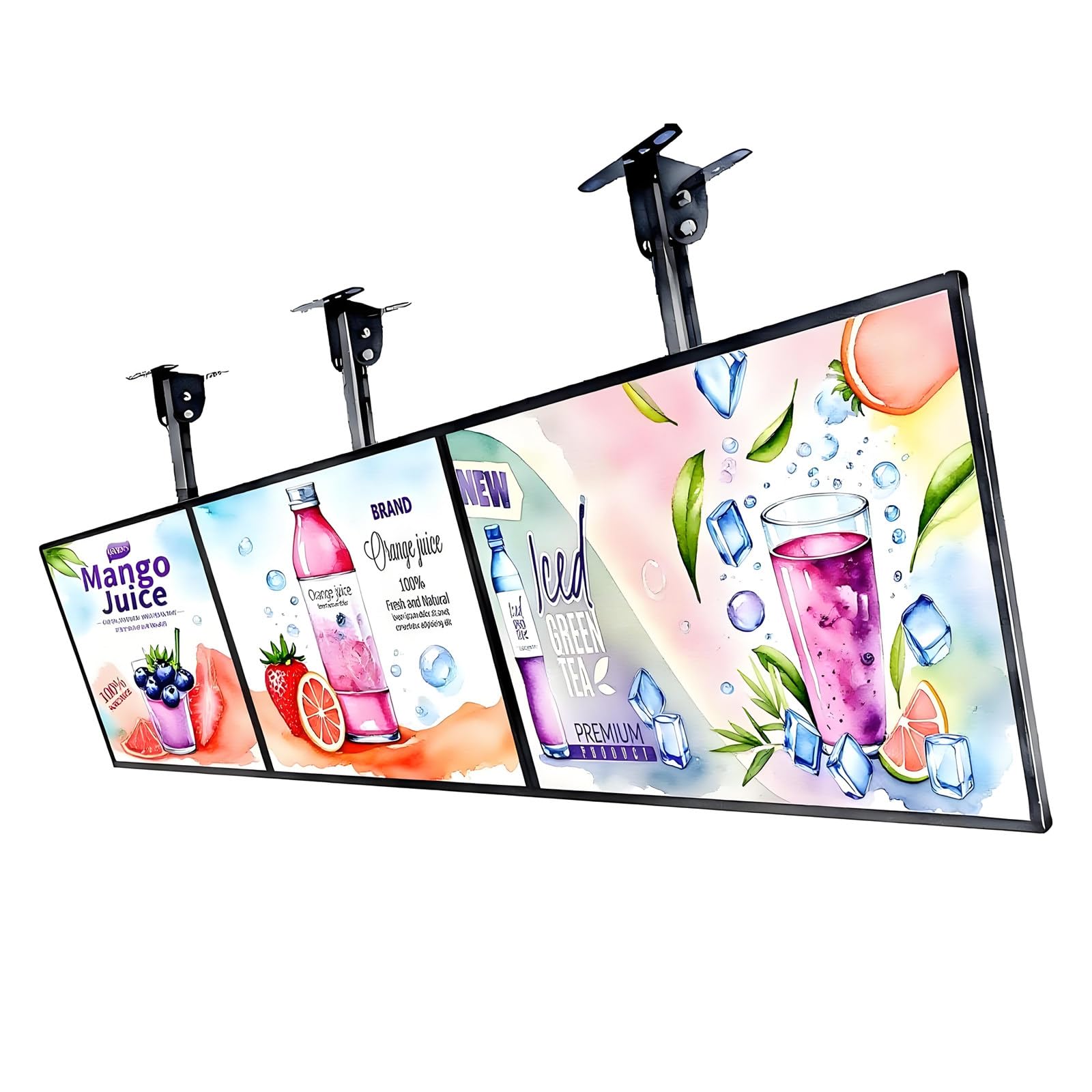 Menù Retroilluminato a LED Montato a Parete, Slim Snap Frame LED Light Box & Ristorante Fast Food Display – per Bar e Punti di Ristoro VerticalTelescopicboom-50 * 70