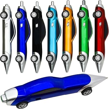 Maydahui 7 PCS Cool Racing Car Ballpoint Pen Novelty Retractable Sports Car Pen Cute Fun Pens Blue Ink for School Party Office Stationery