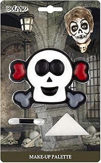 Boland 45093 - Juego de Maquillaje, diseño de Calavera, Color Negro, Gris, Rojo y Blanco