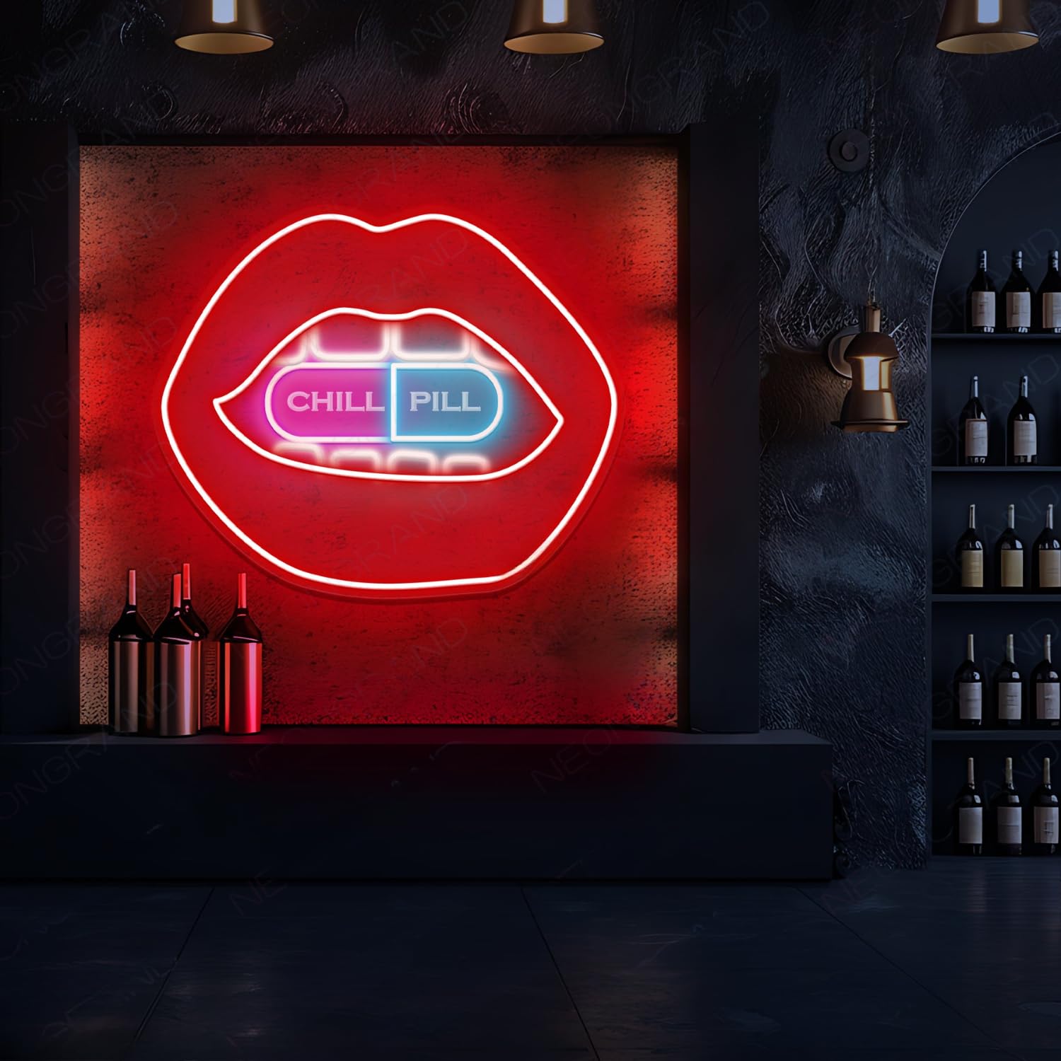 Chill Pill LED 3D Engraved Neon Sign USB Adjustable Brightness Living Room Bars Barbers Pub Wedding Party Salon Gatherings Gaming Room Man Cave Christmas Art Wall Decor