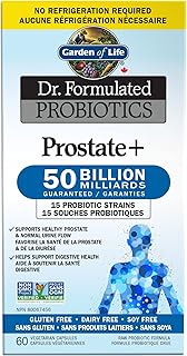 Garden of Life - Dr. Formulated Probiotics Prostate+ | Supports Healthy Prostate and Normal Urine Flow| 50 Billion CFU + 15 Probiotic Strains | Shelf Stable | Gluten Free, Dairy Free, Soy Free