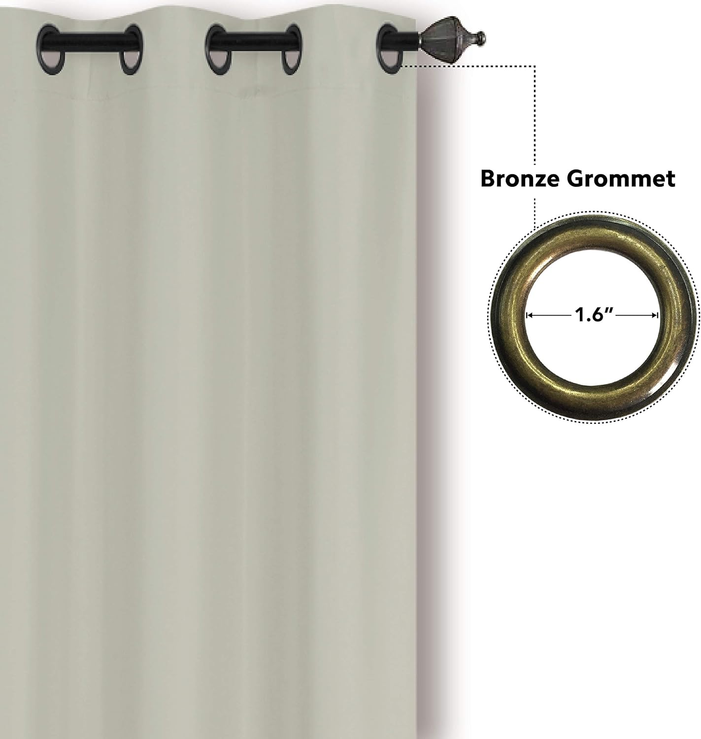 Better Home Style 2 Piece Solid Color 100% Blackout Room Darkening 2 Panels Window Treatment Curtain Insulated Drapes for Any Window with Grommets M3784 (Ivory, 2 Panels 36" W X 84" L Each)