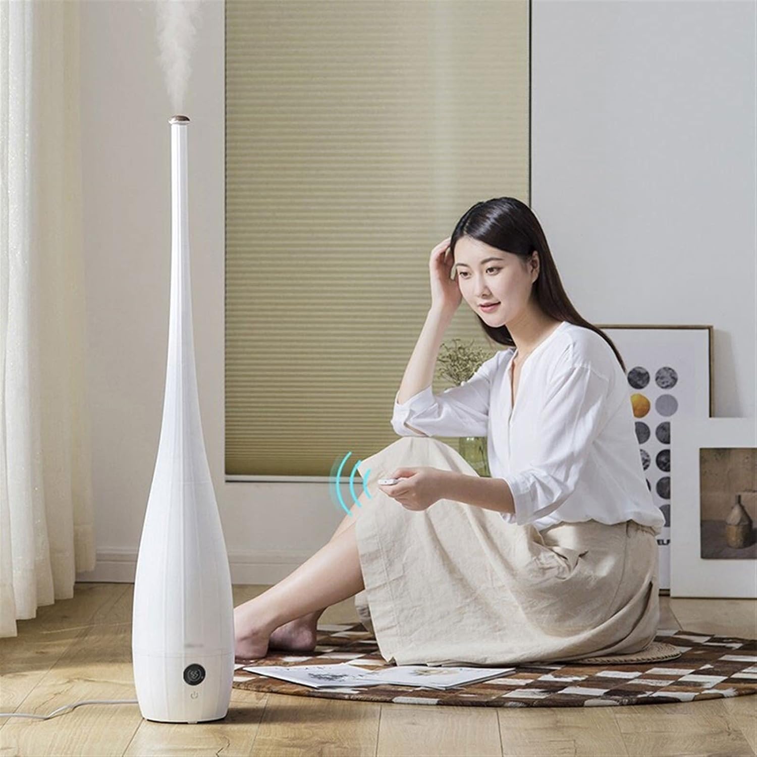 Humidifier for Bedroom, Floor, Type 4L Large Capacity Diffuser Silent Humidifier with Remote Control - Auto Shut-Off - for Baby Food and Whole House Mist Humidifier