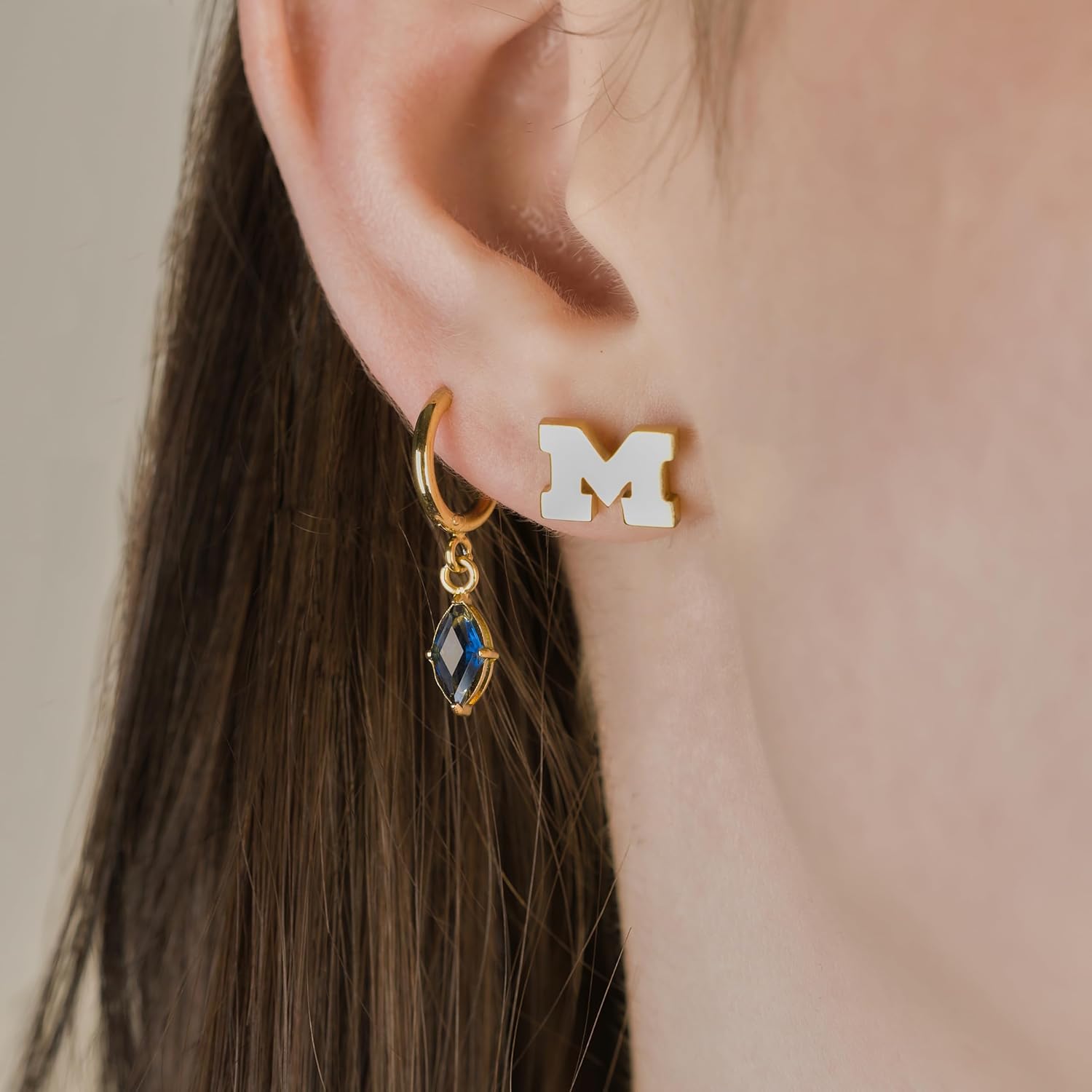 Stone Armory Earrings for University of Michigan Jewelry Gifts for Women, Graduation – Stainless Steel Skin-Friendly UM Wolverines stud earrings