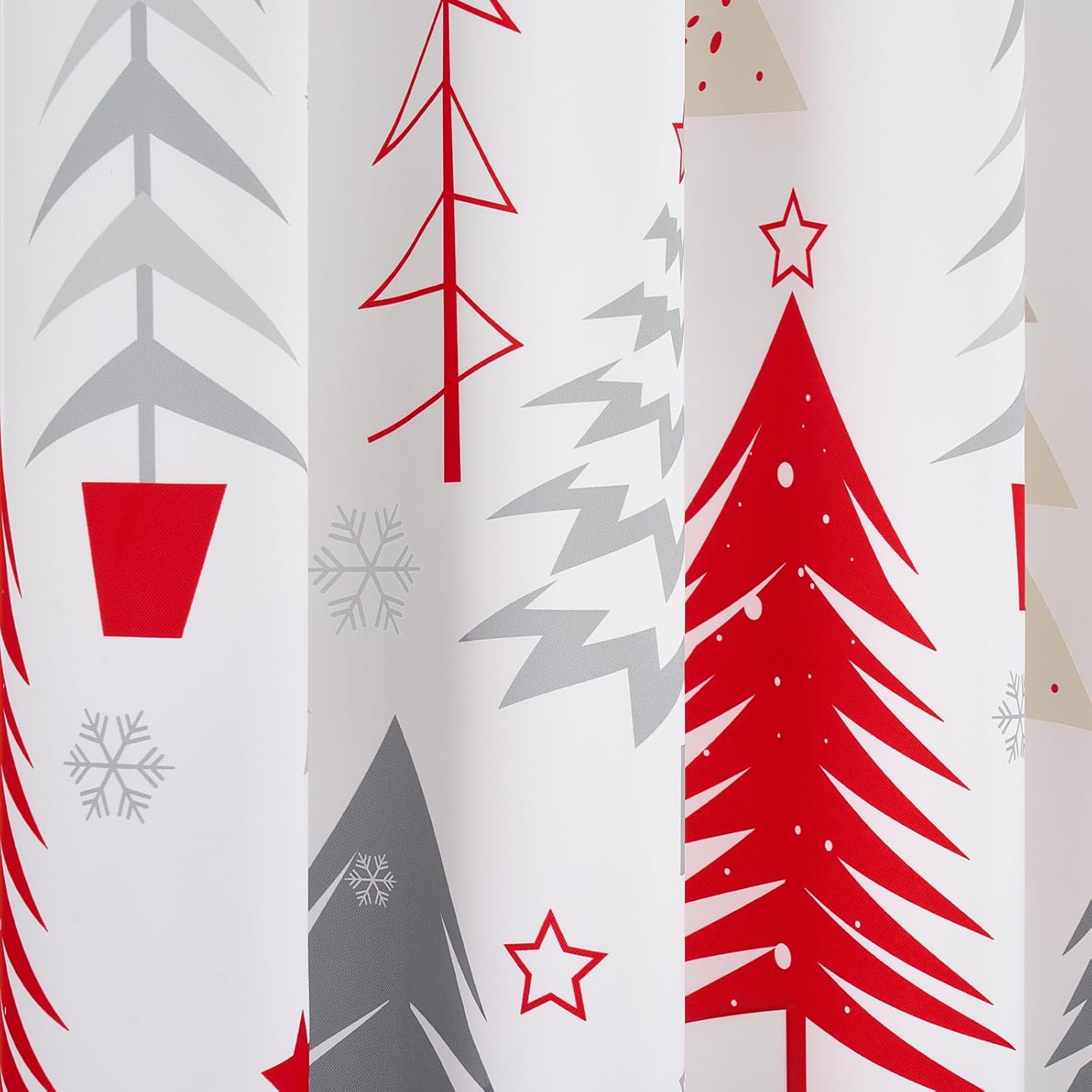 Topfinel 96 Inch Red Christmas Curtains 2 Panels for Bedroom and Living Room,Privacy Heat Blocking Elegant Luxury Floor Length Xmas Grommet Curtains for Living Room (52x96 Inch,Snow,Set of 2)