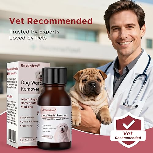 Miniatura 4 de Enredadera Removedor de verrugas para perros con cepillo integrado, fórmula natural aprobado por veterinarios, eliminación de verrugas y marcas